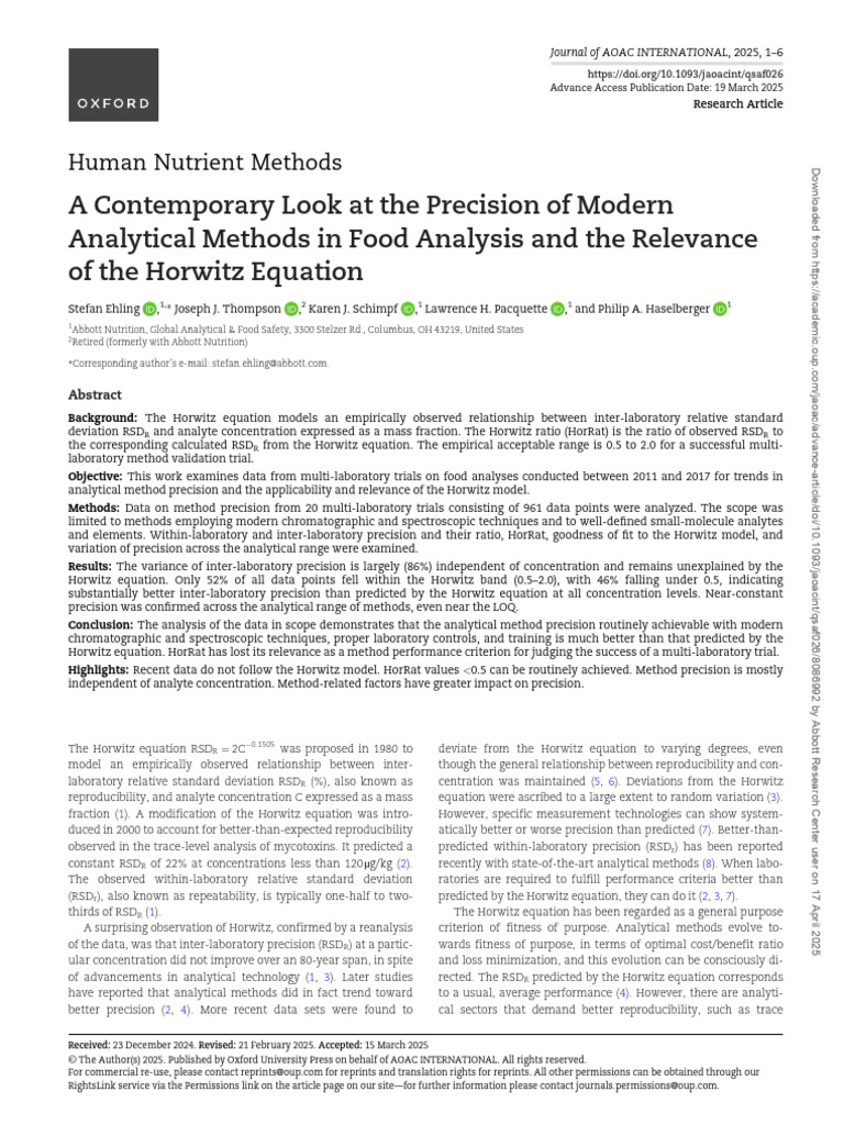 Horwitz Paper - Final Published Version | PDF | Analytical Chemistry ...