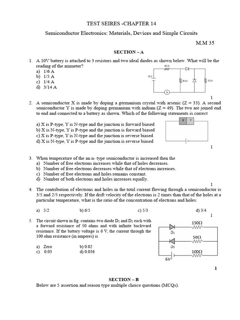 XII Test Series - QP (Unit IX Semiconductor) | PDF | Rectifier ...