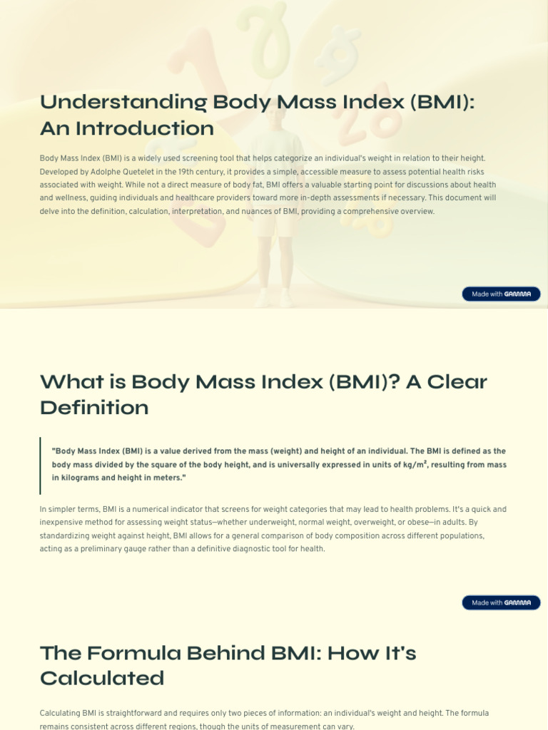 Understanding Body Mass Index BMI An Introduction | PDF | Body Mass ...