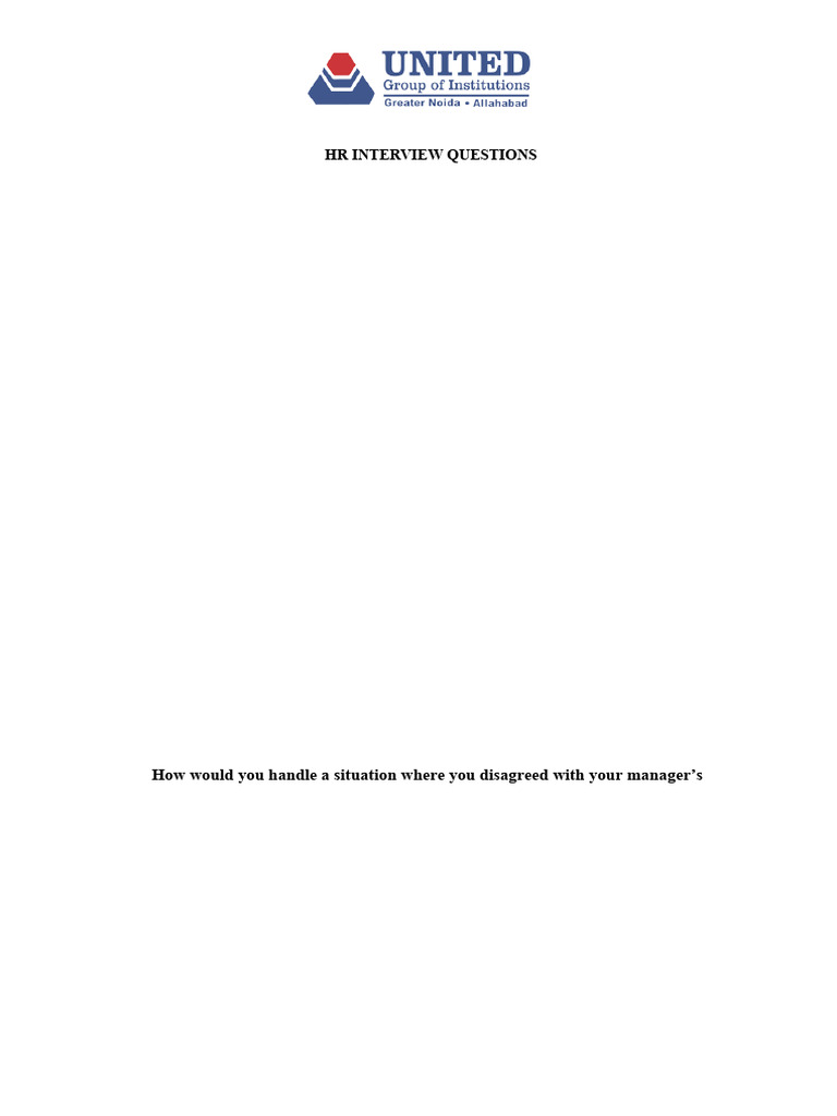 Hr Interview Questions | PDF | Negotiation | Corporate Social ...