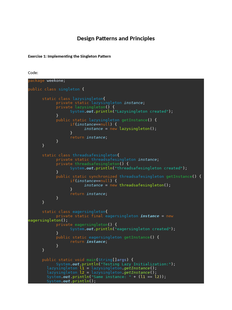 [WEEK-1]_[Design Principles & Patterns]_HandsOn (1) | PDF | Software ...