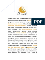 Comunicato Stampa Feudo Arancio - Divincinema 2012