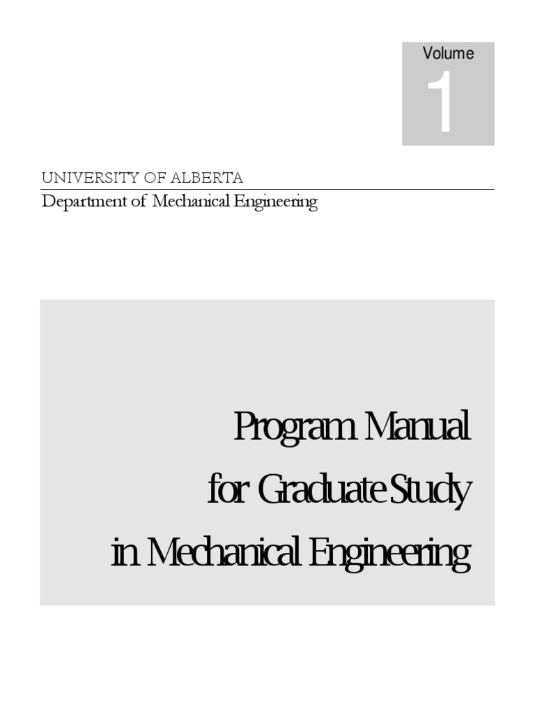 GraduateProgramManualMechanicalEngineering2009-2010 Ashx | PDF ...