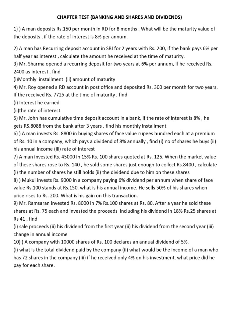 Chapter Test 1 | PDF