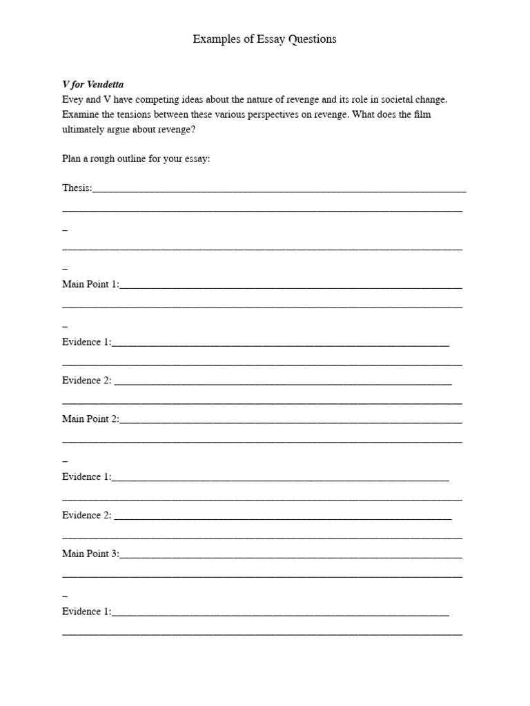 Examples of Essay Questions - Eng. 12 Midterm | PDF | Oedipus | Gender