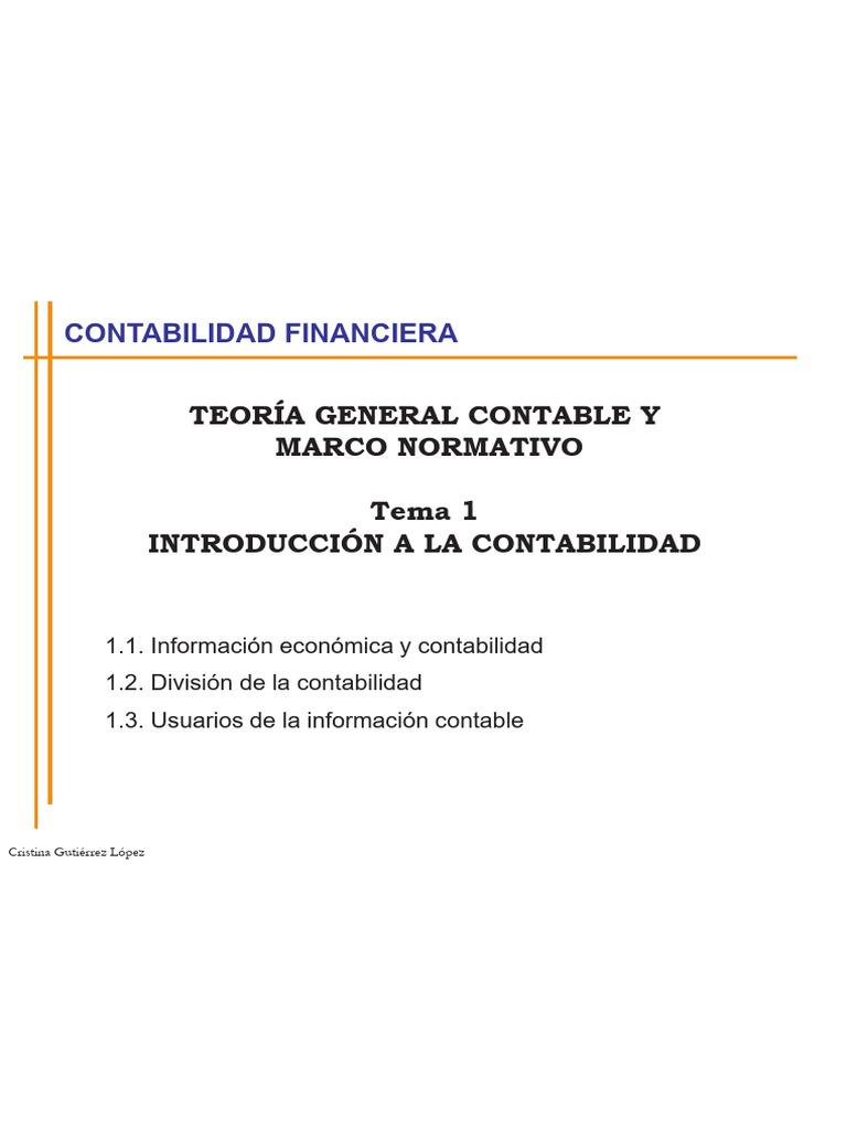 Tema 1 | PDF | Contabilidad | Estado financiero