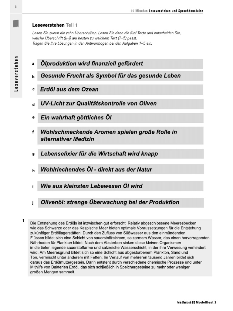 Modelltest b2 | PDF