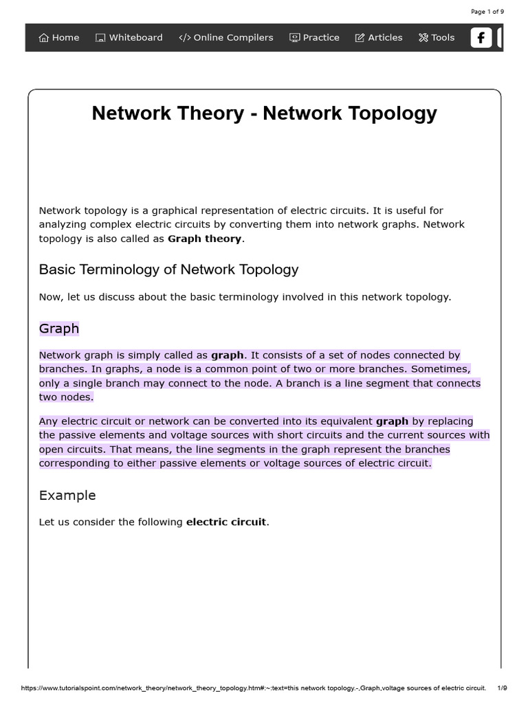 Network Theory - Network Topology | PDF | Vertex (Graph Theory ...