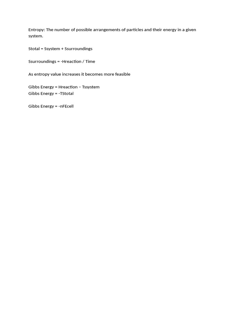 5 Entropy and Gibbs Free Energy | PDF