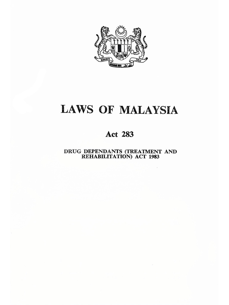 Drug Dependants (T & R) ACT 283 | PDF