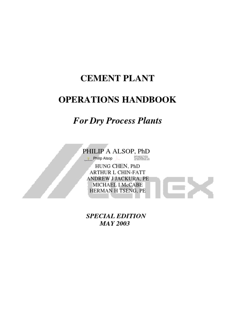 Cement Plant OPERATIONS HANDBOOK For Dry Process Plants