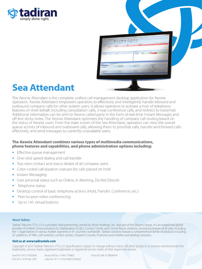 Aeonix Attendant A4 1_16 | PDF