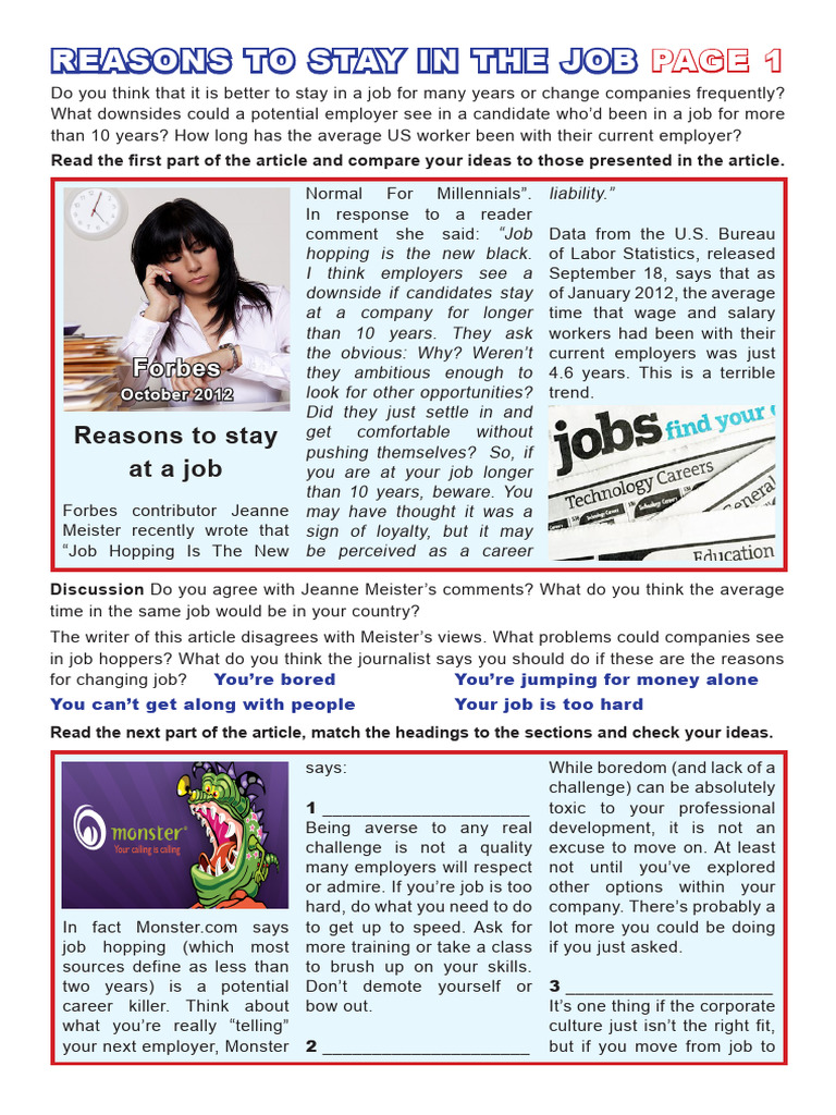 Reasons To Stay in The Job | PDF | Employment | Pension