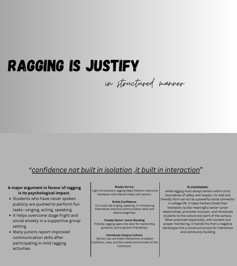 Ragging is Justify | PDF | Behavioural Sciences | Psychology