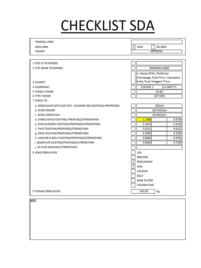 PDF Project Id 20mt11n0243 - Report Sda - Bandara Ende SST 42m | PDF