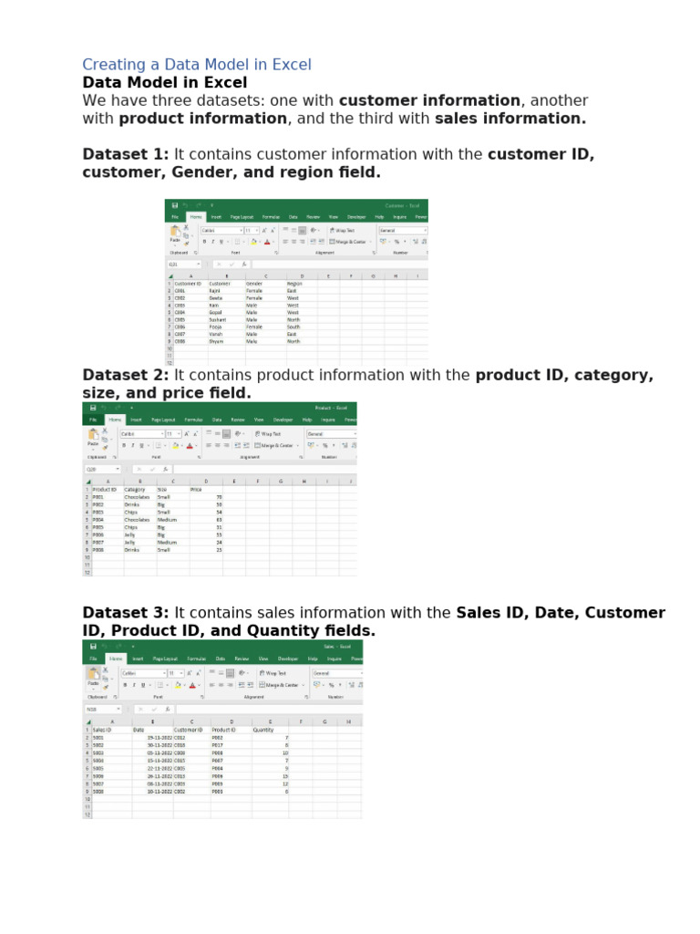 Creating A Data Model in Excel | PDF | Information Technology ...