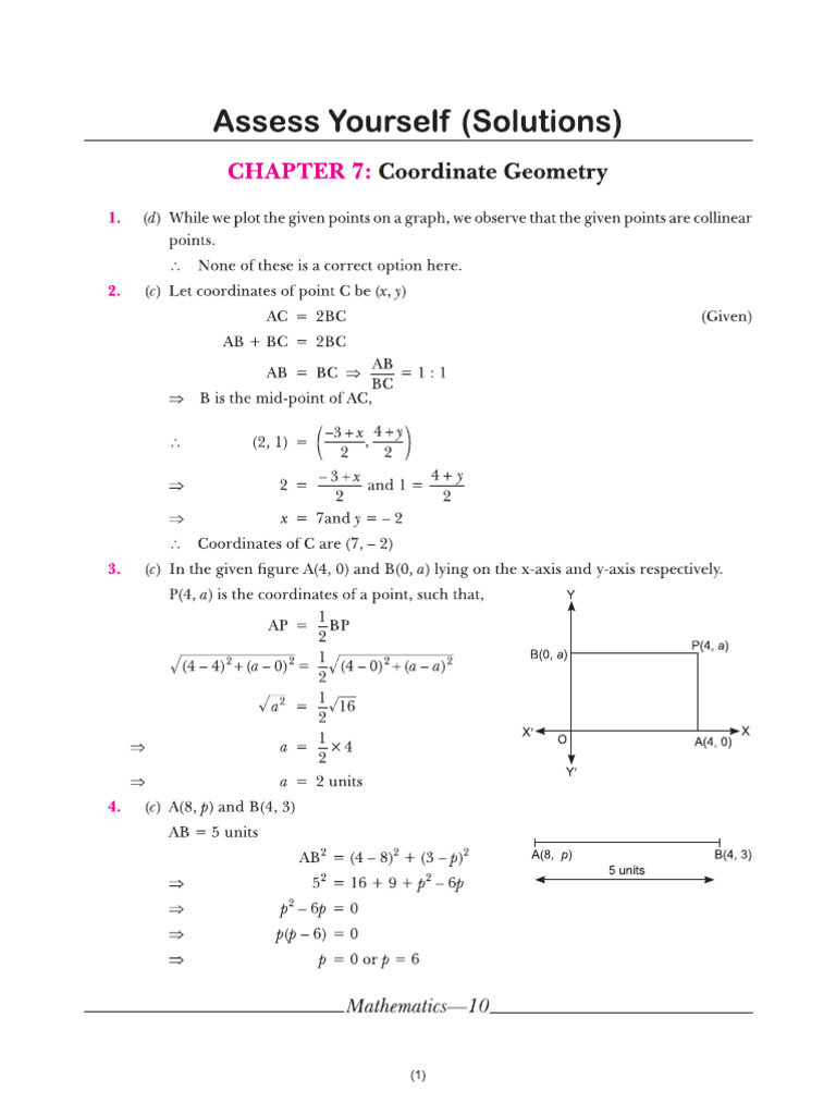 Cbse Cl10 Together With Maths Standard Solutions to Assess Yourself Ch ...