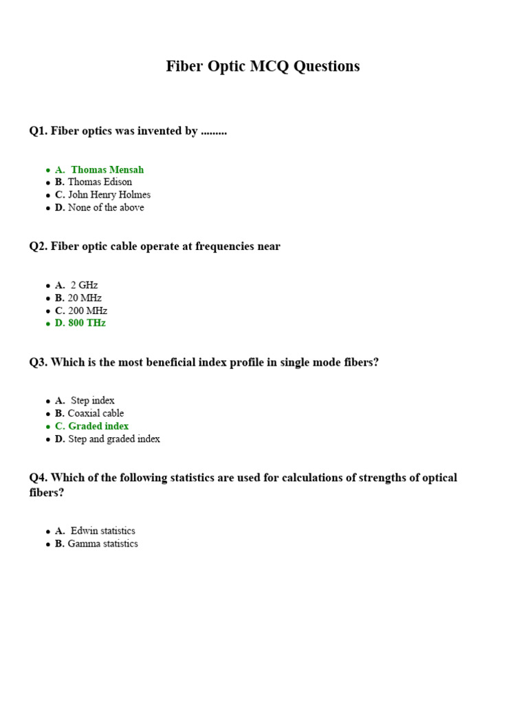 Fiber Optics File 2 | PDF | Dispersion (Optics) | Optical Fiber