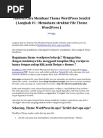 Download Tutorial Cara Membuat Theme WordPress Sendiri1 by Kang BinZai SN99174360 doc pdf