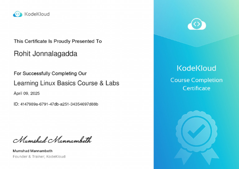 Linux Certificate | PDF