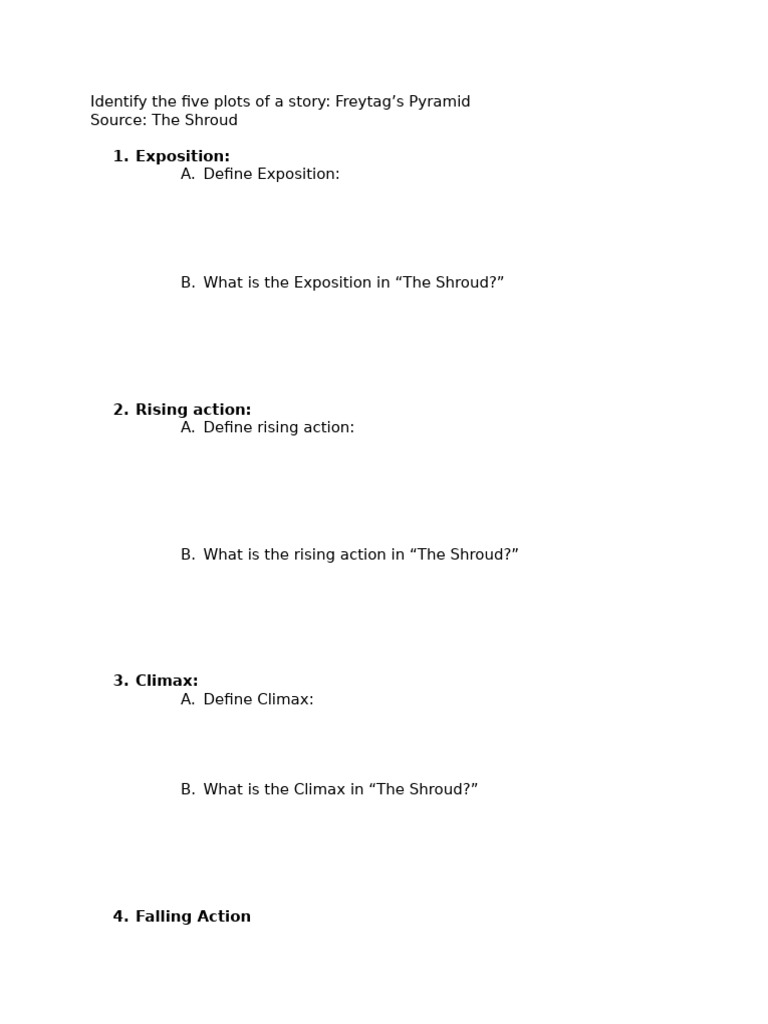 Identify the Five Plots of a Story-The Shroud Up | PDF