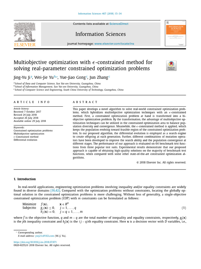 1-s2.0-S0020025518305978-main | PDF | Mathematical Optimization ...
