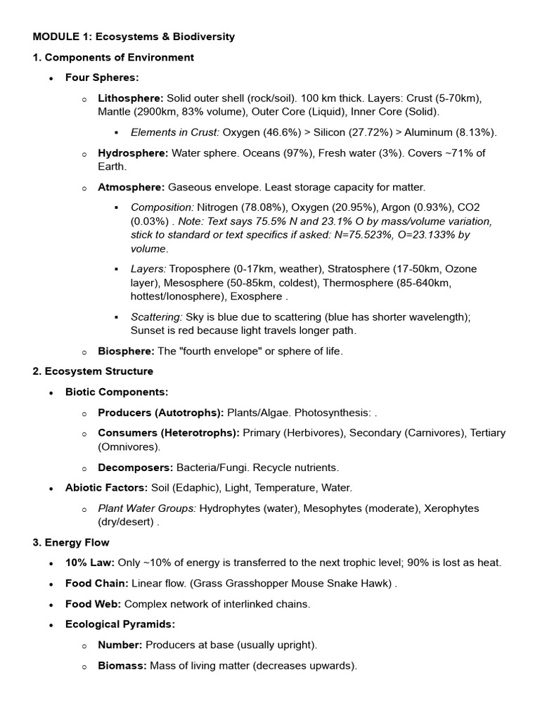 EVS Full Notesssssssss | PDF | Ecosystem | Environmental Impact Assessment