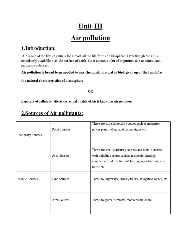 Air Pollution Notes | PDF | Air Pollution | Exhaust Gas
