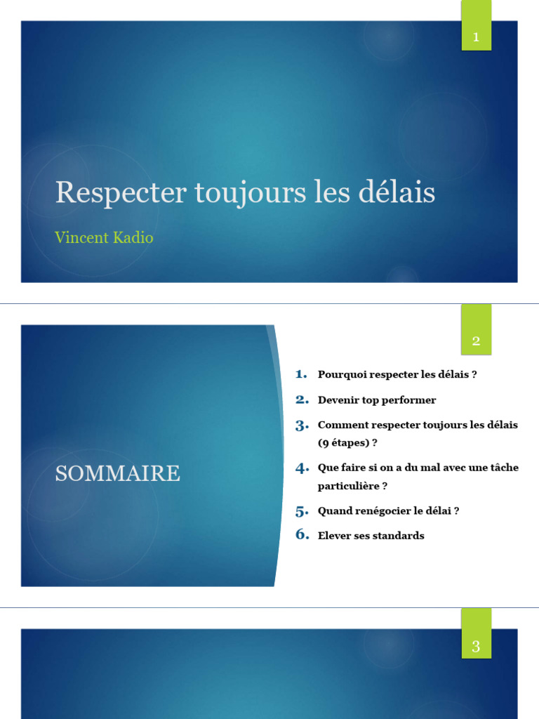 Respecter Toujours Les Délais | PDF