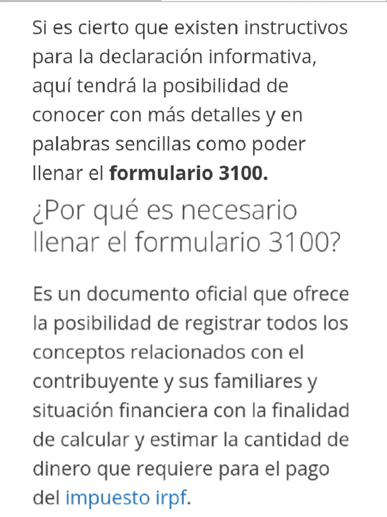 Formulario 3100 Manual | PDF