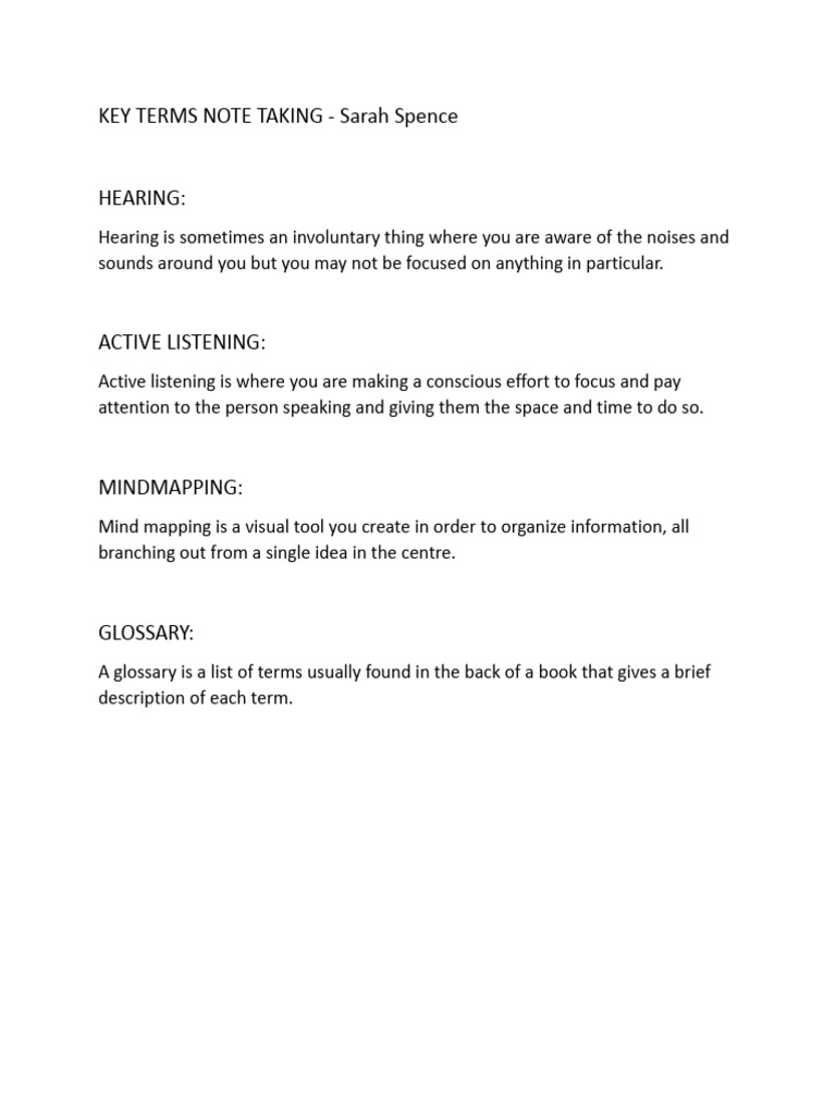 KEYTERMS-NOTETAKING | PDF