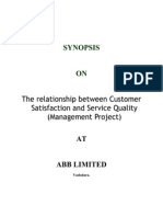 Synopsis: The Relationship Between Customer Satisfaction and Service Quality (Management Project)