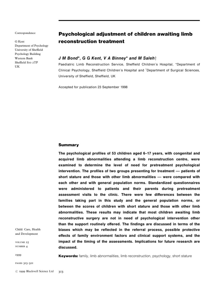 Psychological Adjustment of Children Awa | PDF | Standard Score | Well ...