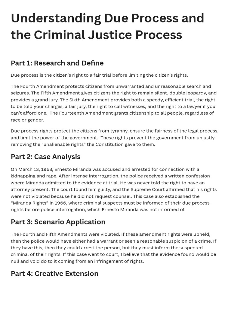 Understanding Due Process and The Criminal Justice Process | PDF