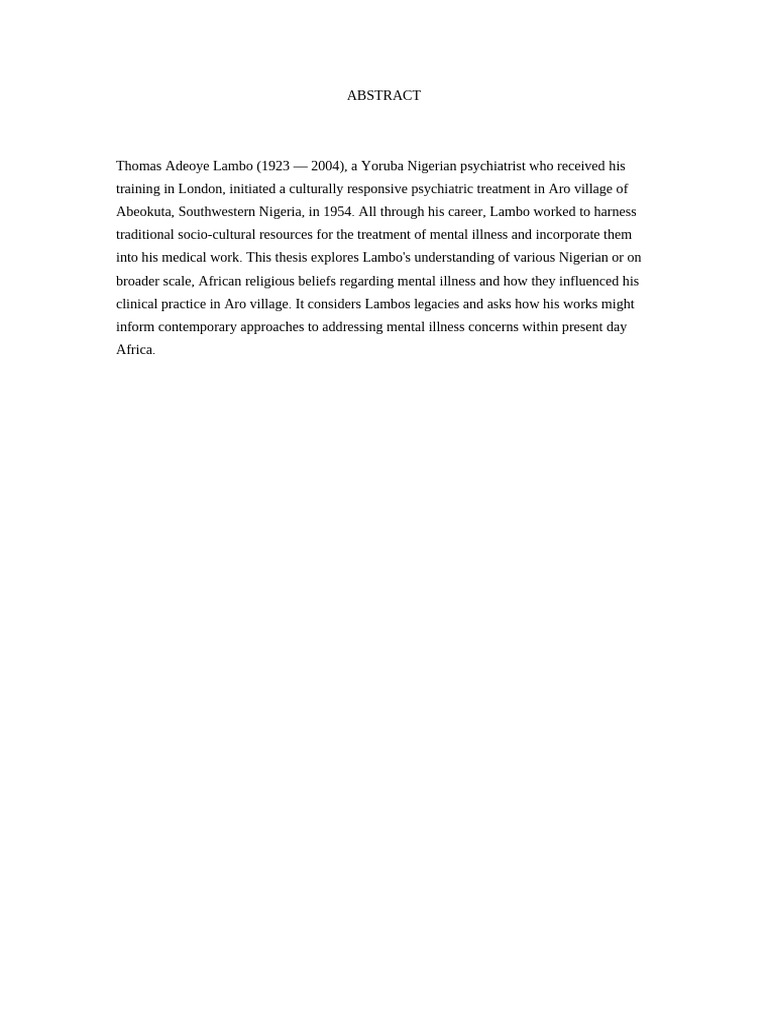 Who is Prof. Adeoye Lambo | PDF | Psychiatry | Psychology