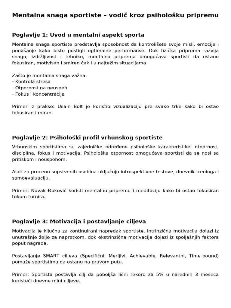 Mentalna Snaga Sportiste Knjiga | PDF
