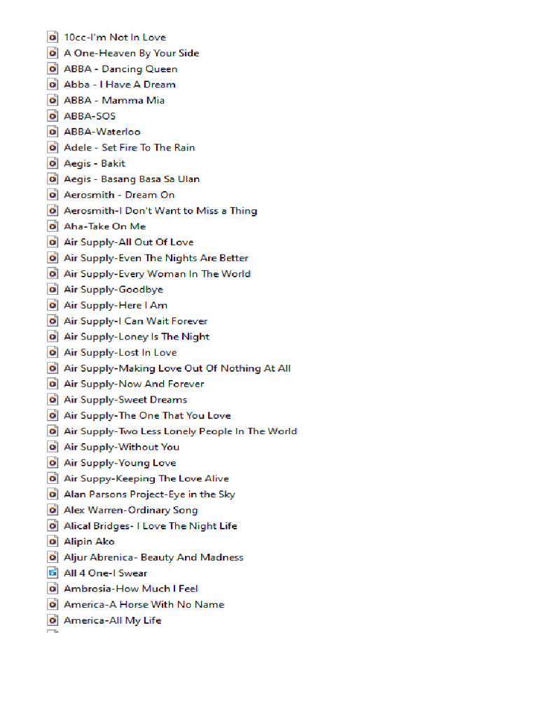 To Print Music List (New) | PDF