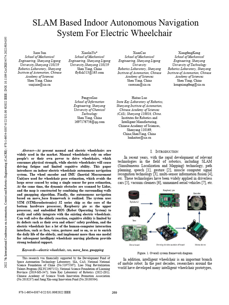 SLAM Based Indoor Autonomous Navigation System For Electric Wheelchair ...