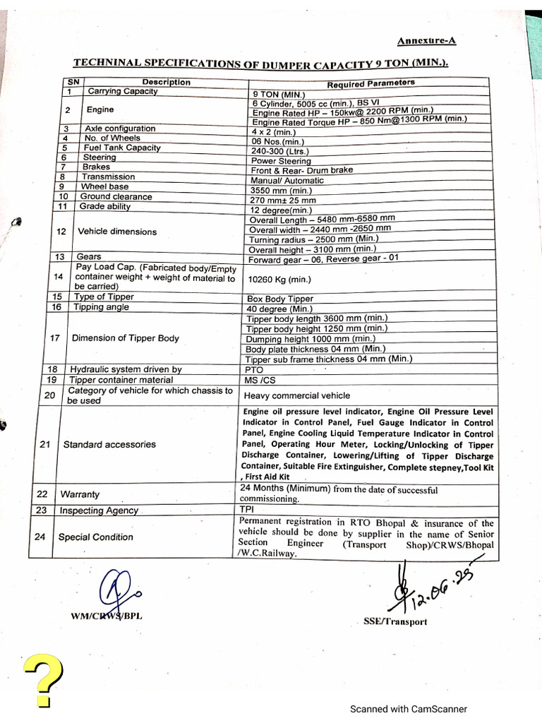 Dumper Revised Specification | PDF