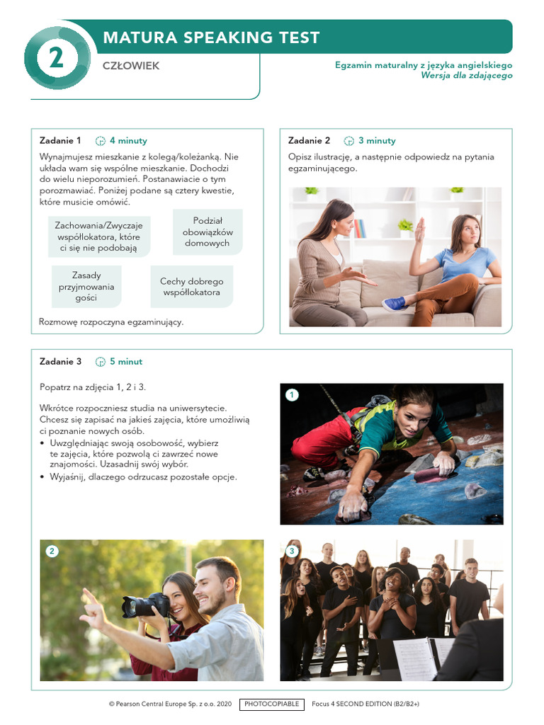 Focus4 2E Matura Speaking Unit 2 for Student | PDF