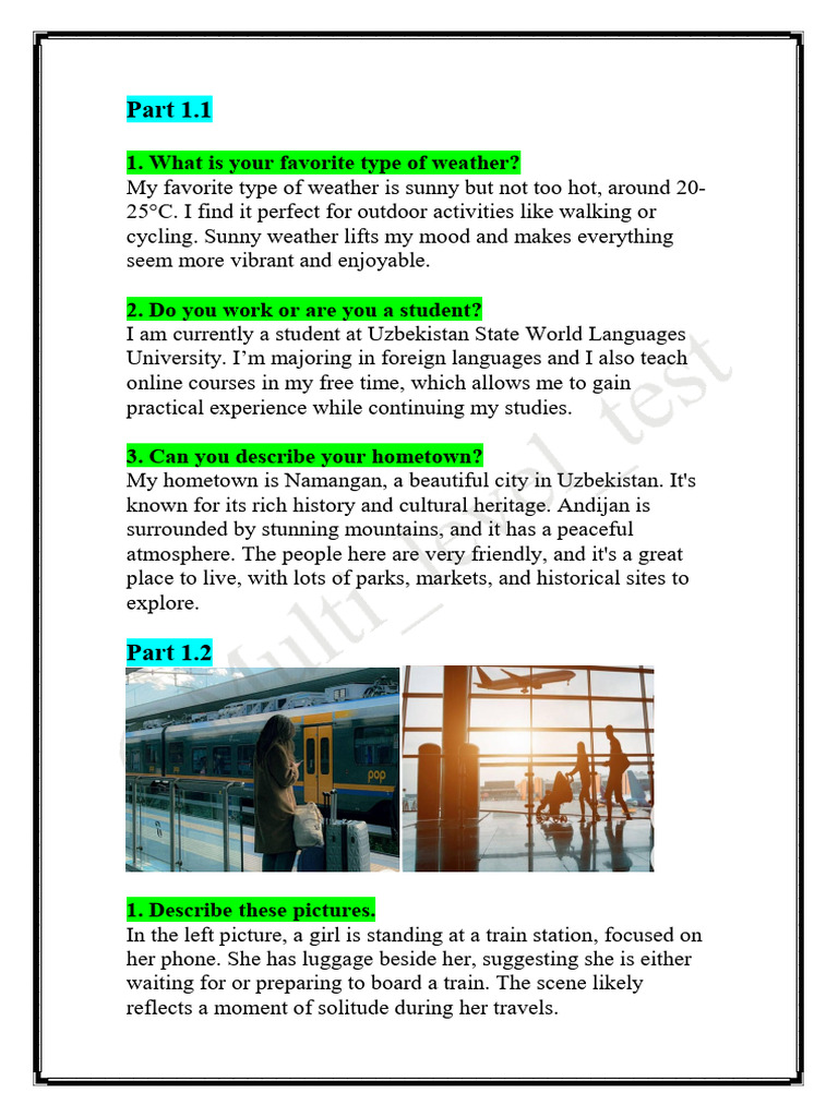 @multi - Level - Test Speaking Full Mock | PDF | Communication | Knowledge