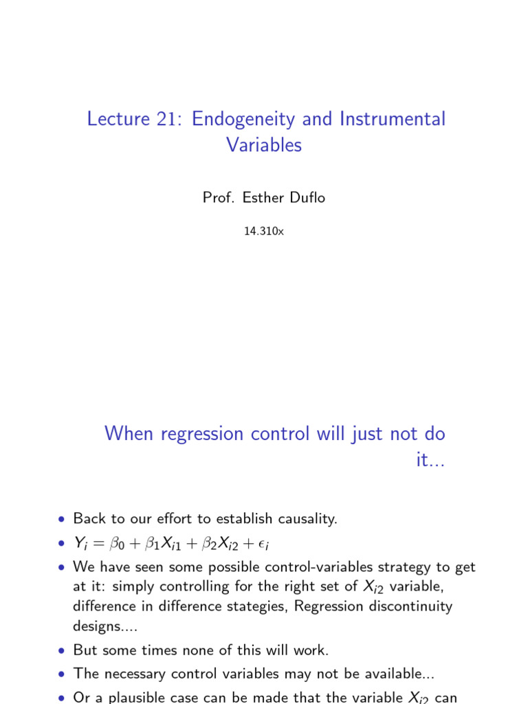 Endogeneity IV MIT | PDF | Vector Autoregression | Endogeneity ...