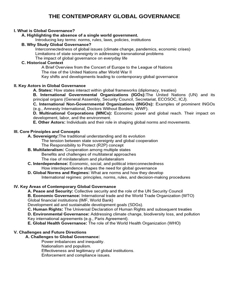 Group 4 the Contemporary Global Governance 1 | PDF | Global Governance ...