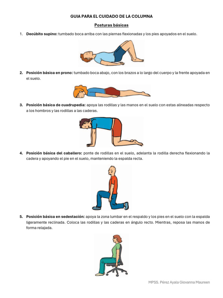 GUIA PARA EL CUIDADO DE LA COLUMNA | PDF | Pelvis | Rodilla