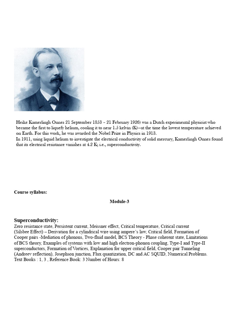 Module - 3 Superconductivity | PDF | Superconductivity | Electron