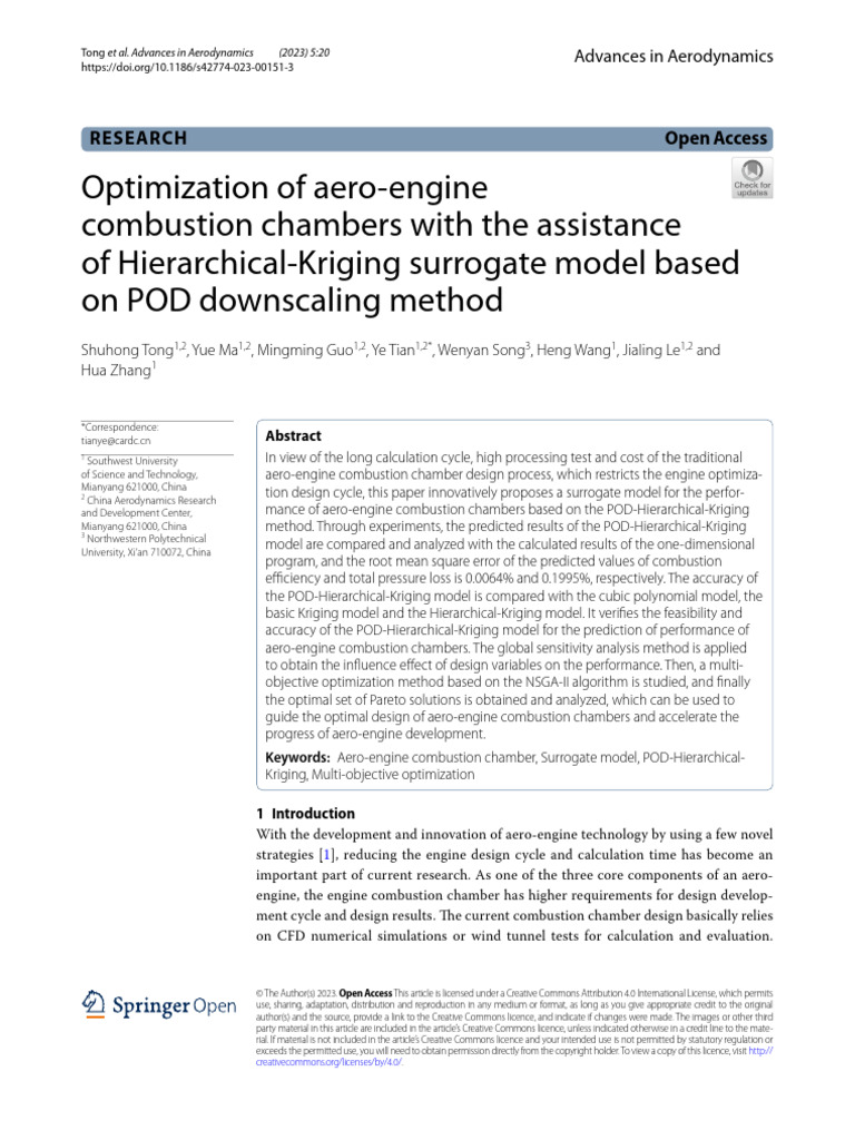 Optimization of Aero-Engine Combustion Chambers | PDF | Mathematical ...