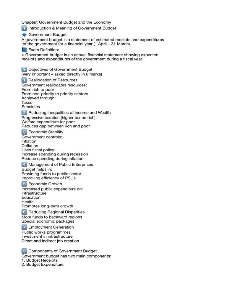 Chapter Government Budget and The Economy | PDF | Government Budget | Taxes
