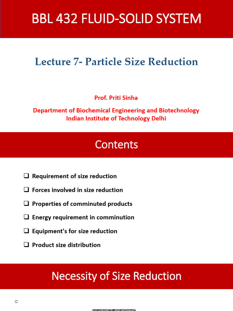 Lecture7 - Particle Size Reduction - 22jan2025 | PDF | Mill (Grinding ...