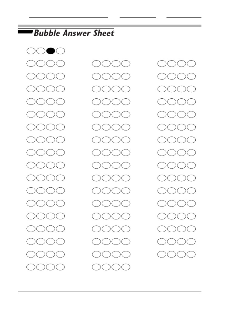 Bubble Sheet | PDF