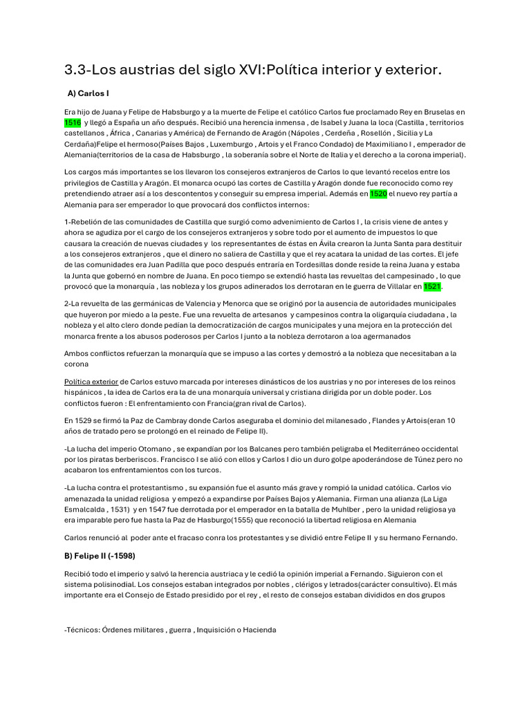 Tema 3 Historia | PDF | Imperio español | España